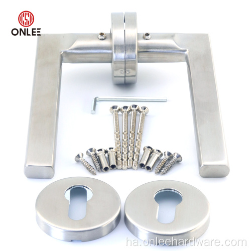 Bakin karfe ƙofar lever rike akan fure art.511-s1y-7